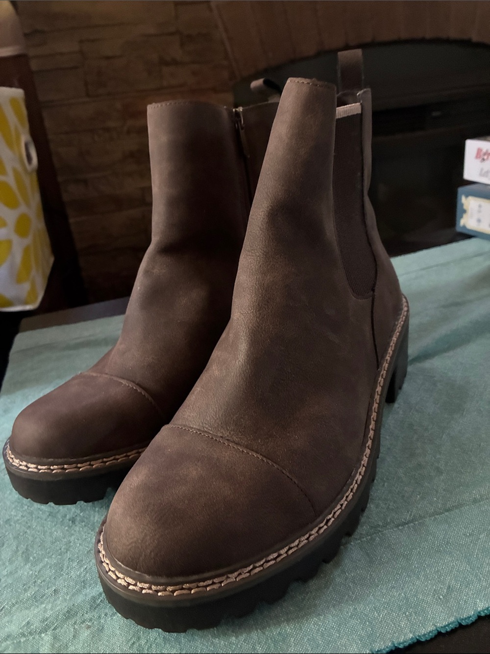 Jambu Brown Chelsea Lug Ankle Boots